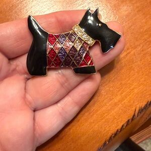 Vintage Gold Tone FRIENDS Scottie Dog Brooch